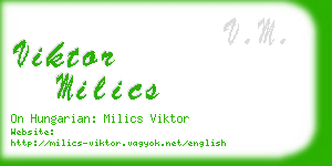 viktor milics business card